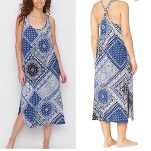 Ralph Lauren Bandana Maxi Dress Western Boho Rodeo Cowgirl Beach Lounge sz L